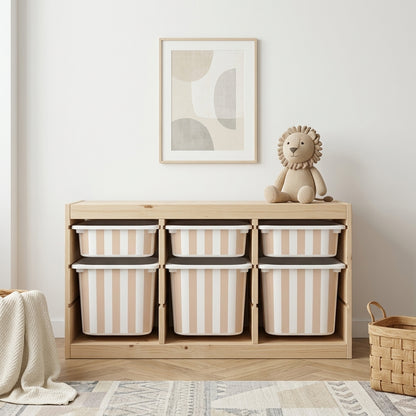 Beež & valge triip – kleebis IKEA TROFAST kastile