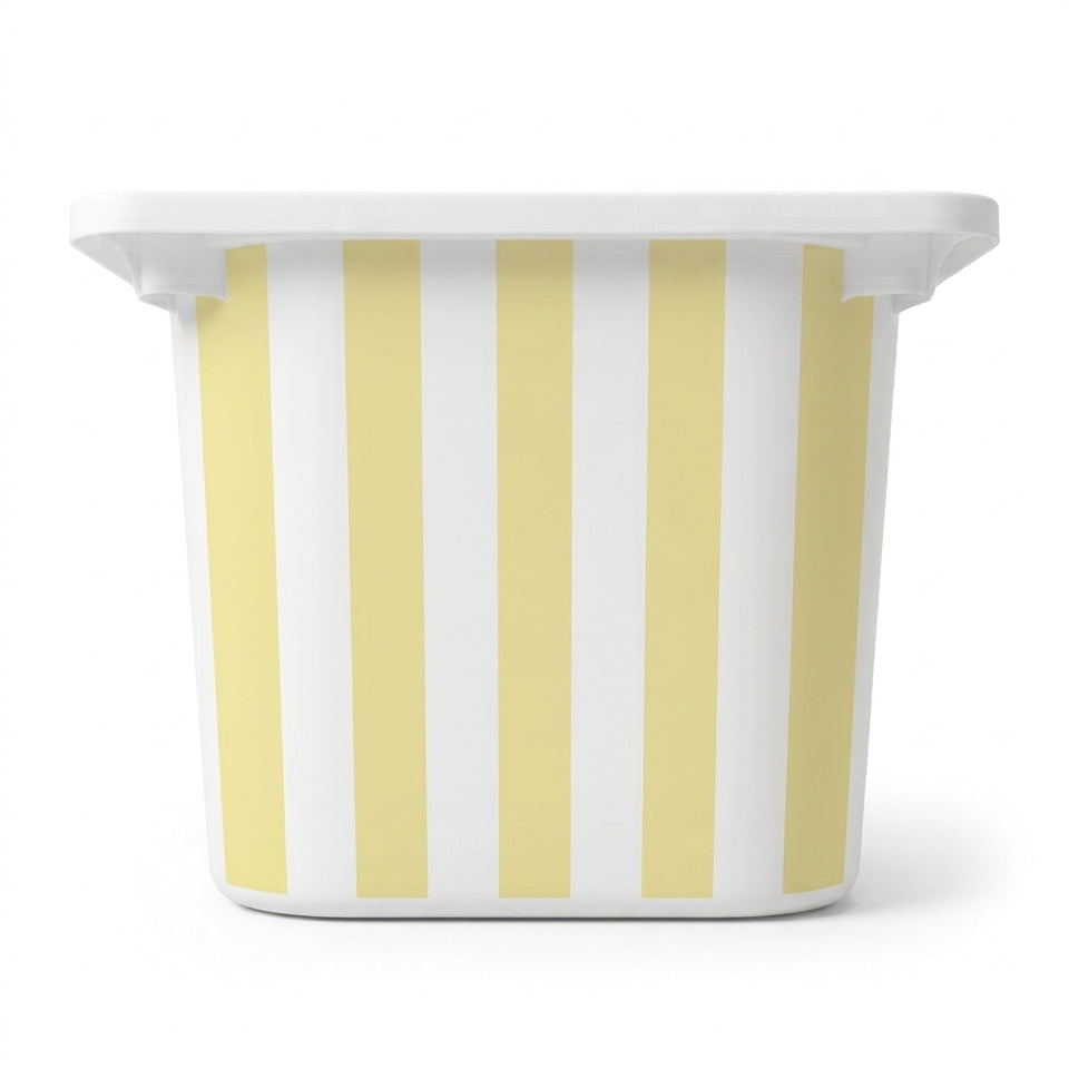Kollane & valge triip - kleebis IKEA TROFAST kastile